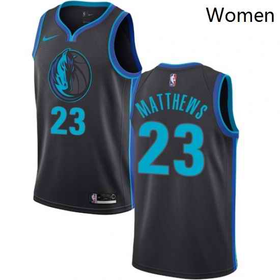 Womens Nike Dallas Mavericks 23 Wesley Matthews Swingman Charcoal NBA Jersey City Edition